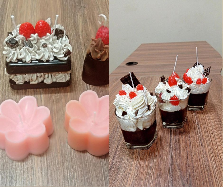 Vela decorativa a color